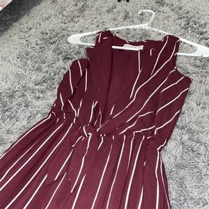 Abercrombie Kids || burgundy striped romper